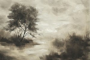 Albero solitario nella nebbia