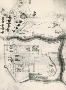 Mappa di Gerusalemme, dal Libro dei Segreti dei Fedeli della Croce (Liber Secretorum Fidelium Crucis) da Marino the Elder (after) Sanuto