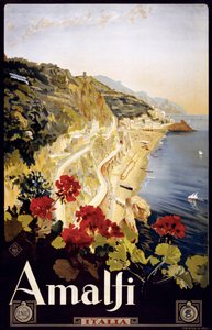Poster di viaggio della Costiera Amalfitana, c.1910 da Mario Borgoni
