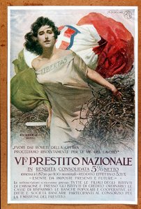 Illustrazione allegorica italiana sul Prestito Nazionale, 1918 circa (manifesto)