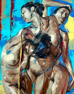 Estesia n. 1, Serie I, 2023 (acrilico e olio su tela rovesciata)