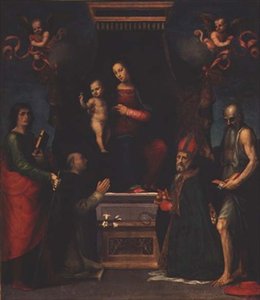 Madonna col Bambino con San Giuliano, San Domenico, San Nicola di Bari e San Girolamo da Mariotto Albertinelli
