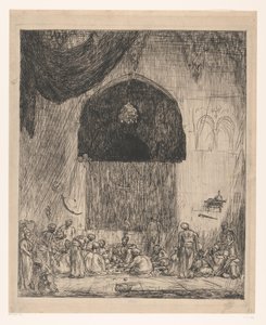 Uomini orientali che mangiano da Marius Bauer (signed by artist)