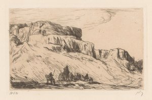 Carovana con cammelli in paesaggio desertico