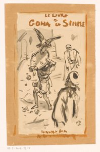 Uomo con vassoio attaccato da un rapace da Marius Bauer (signed by artist)