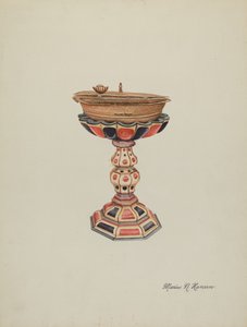 Fonte battesimale e supporto, c. 1939