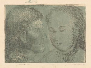 Giovane uomo di profilo e donna da Marius Holleman