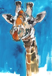 Giraffa cielo blu, 2018 da Mark Adlington
