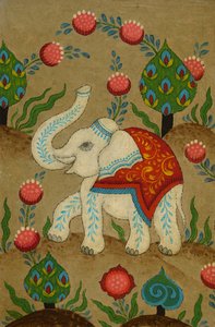 Elefante Puja, 2024 (acrilico e inchiostro su cartoncino)