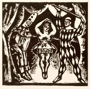 Arlecchinata, xilografia di Roger Fry da Mark Gertler