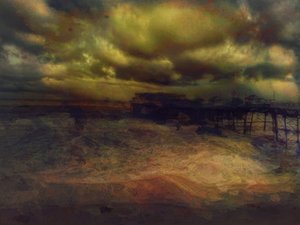Una tempesta notturna, Cromer Pier, Norfolk (tecnica mista)