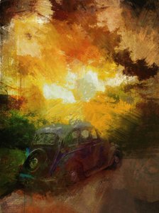 Mattina presto a Melbourne, Derbyshire, 2016 (tecnica mista) da Mark Gordon