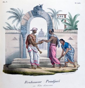 Fuori da un tempio, India, 1828 da Marlet et Cie