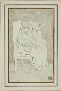 Uomo anziano con donna giovane da Marquand Fidel Dominikus Wocher