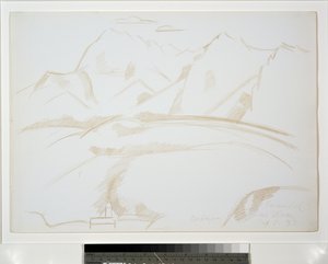 Paesaggio montano con campanile in primo piano da Marsden Hartley