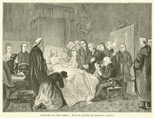 Sul letto di morte di John Wesley da Marshall (after) Claxton