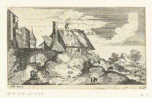 Paesaggio con porta della città