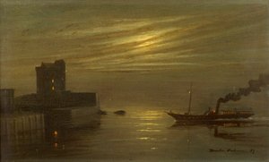 Castello di Broughty - Scena al chiaro di luna da Martin  Anderson