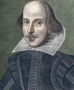 Ritratto di William Shakespeare (1564 - 1616) da Martin Droeshout