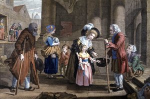 Lezione di umanità. Educazione di una giovane ragazza, c.1790 (incisione) da Martin Drölling