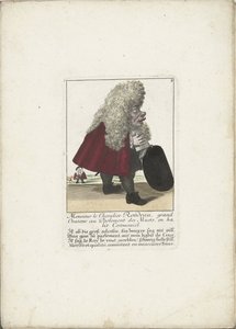 Il nano Chevalier Rondeau come membro del parlamento, ca. 1710