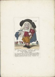 Il nano Lucas Hirnzwik come avvocato, ca. 1710