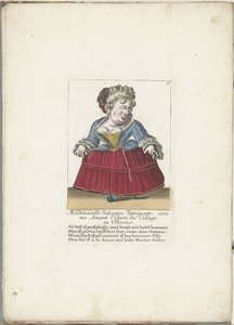 Nano come la francese Mademoiselle Jolicoeur, ca. 1710 (Il Callotto resurcitato) da Martin Engelbrecht (attributed to)