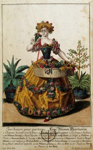 Antico mestiere: Un giardino per pavimento. Incisione di Martin Engelbrecht, in 