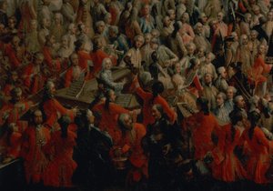 Banchetto di corte nella Grande Anticamera del Palazzo Hofburg, Vienna (dettaglio) da Martin II Mytens or Meytens