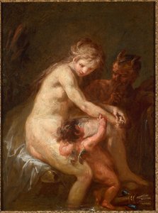 Ninfa e fauno con Cupido