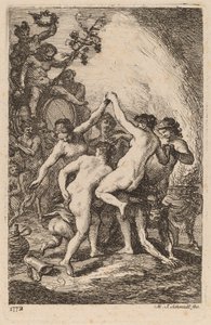 Il trionfo di Bacco con ninfe danzanti da Martin Johann Schmidt