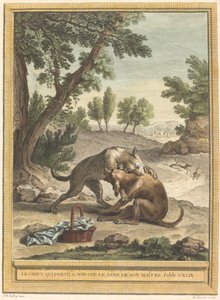 Il cane che porta la cena del suo padrone da Martin Marvie after Jean Baptiste Oudry