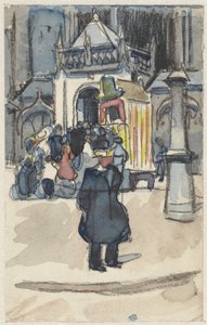 Teatro dei burattini sulla Dam, davanti alla Nieuwe Kerk da Martin Monnickendam
