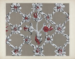 Dettaglio di parete dipinta a mano, c. 1938