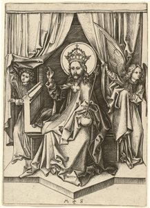 Cristo in trono, con due angeli da Martin Schongauer