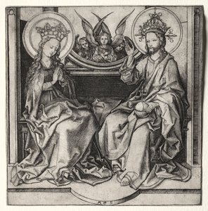 Dio Padre e la Beata Vergine in Trono Attorniati da Angeli da Martin Schongauer