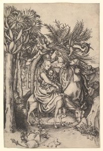 Riposo durante la fuga in Egitto, ca. 1435-1491 da Martin Schongauer