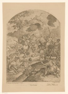 Scena di battaglia con apparizione di Cristo