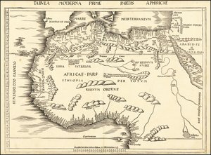 Carta del Nord Africa del 1513 di Martin Waldseemüller