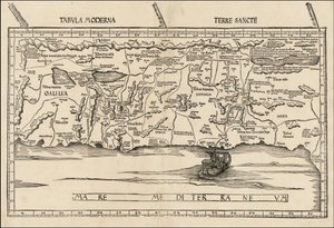 Mappa della Palestina del 1513 di Martin Waldseemüller