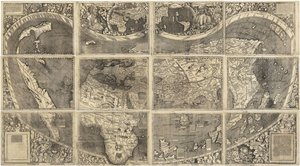 Mappa del mondo Universalis Cosmographia, 1507 da Martin Waldseemuller
