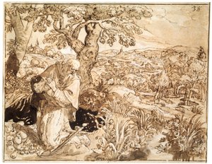 Un eremita, 1585-1586 da Maarten de Vos