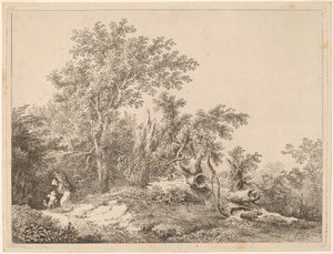 Paesaggio con albero spezzato