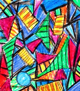 Composizione vetrate colorate da Martina Konitzky