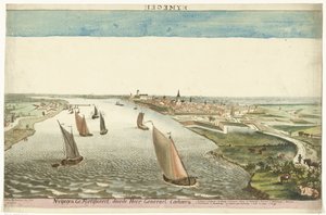 Veduta delle fortificazioni di Nimega sul Waal da Martinus Berkenboom