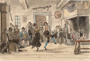 Danza in una casa contadina norvegese da Martinus Rørbye