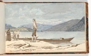 Un punto di attraversamento. Figure vicino alle barche da Martinus Rørbye