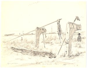 Spiaggia con rimessaggio barche, Skagen da Martinus Rørbye
