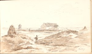 Paesaggio di dune vicino alla chiesa di Råbjerg da Martinus Rørbye