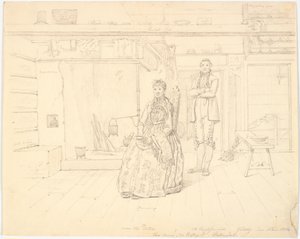 Casa contadina norvegese con "Anne Oles Datter e Ole Christofersøn Gulsvig"